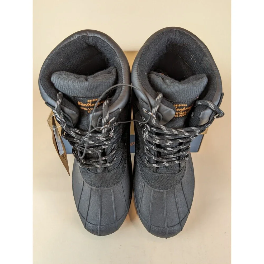 Weatherproof Vintage Joe Duck Boots Mens 9 M Black Lace Up Outdoor Shoes MWB